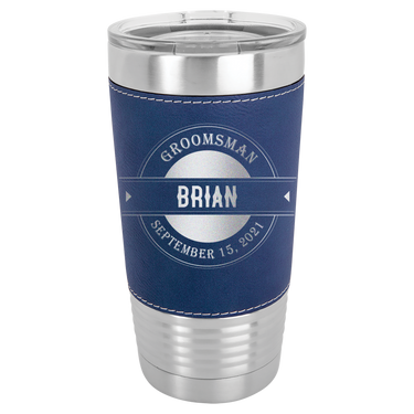 Personalized 20oz Leatherette Groomsmen Tumbler Gift